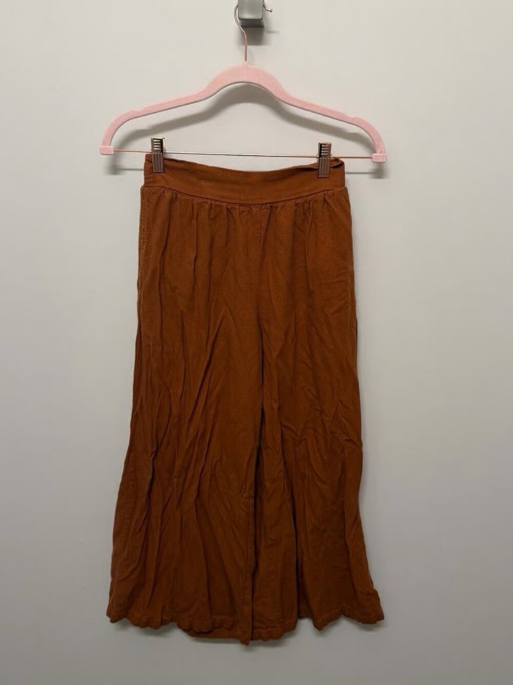 Rust Terracotta Wide-Leg Gauze Pants